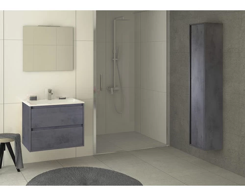 Badkamermeubel Porto 70 Cm Kunststeen Wastafel Beton Antraciet 4 Badkamermeubel Porto 70 Cm Kunststeen Wastafel Beton Antraciet - Afbeelding 4