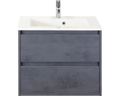 Badkamermeubel Porto 70 Cm Kunststeen Wastafel Beton Antraciet