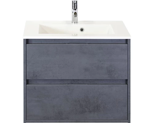 Badkamermeubel Porto 70 Cm Kunststeen Wastafel Beton Antraciet 1 Badkamermeubel Porto 70 Cm Kunststeen Wastafel Beton Antraciet