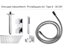 Complete Inbouw Doucheset One-pack Prima Square 30 Cm Vierkant Chroom - Model 4