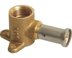 HENCO Messing Sanitair Muurplaat Kort 16 Mm Pers X 1/2" Binnendraad