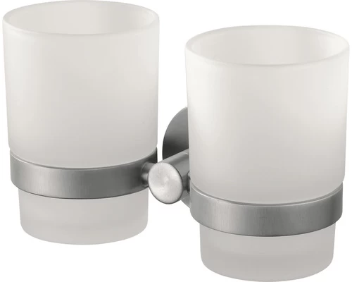 HACEKA Tandenborstelbeker Kosmos Dubbel RVS 1 HACEKA Tandenborstelbeker Kosmos Dubbel RVS