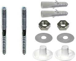 Wastafelbevestigingsset B10 2 Houtdraadpennnen & Pluggen Ø M8x110mm