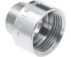 Draadfitting Neusstuk 1/2" Binnendraad X 3/8" Buitendraad Verchroomd